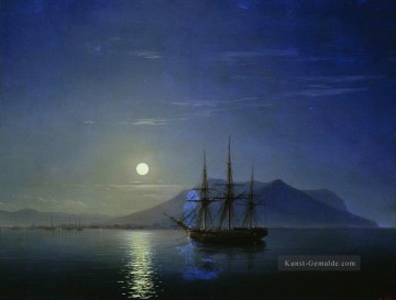  nach - Ivan Aivazovsky Segeln vor der Küste der Krim in der Mondnacht Seestücke aus